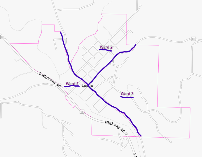 City of Leslie Ward Map